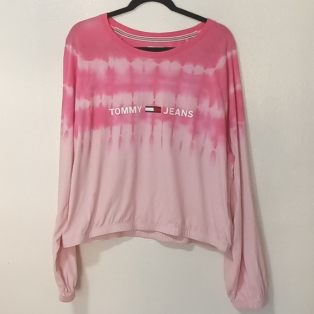 Tommy Jeans Pink Tie Dye long sleeve top XL